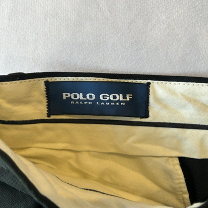 90's POLO GOLF ラルフローレン ２タックスラックス ポリエステル ブラック(33×32)/A4342P-SO