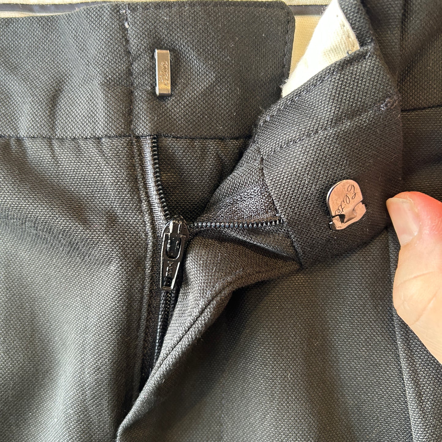 90's POLO GOLF ラルフローレン ２タックスラックス ポリエステル ブラック(33×32)/A4342P-SO