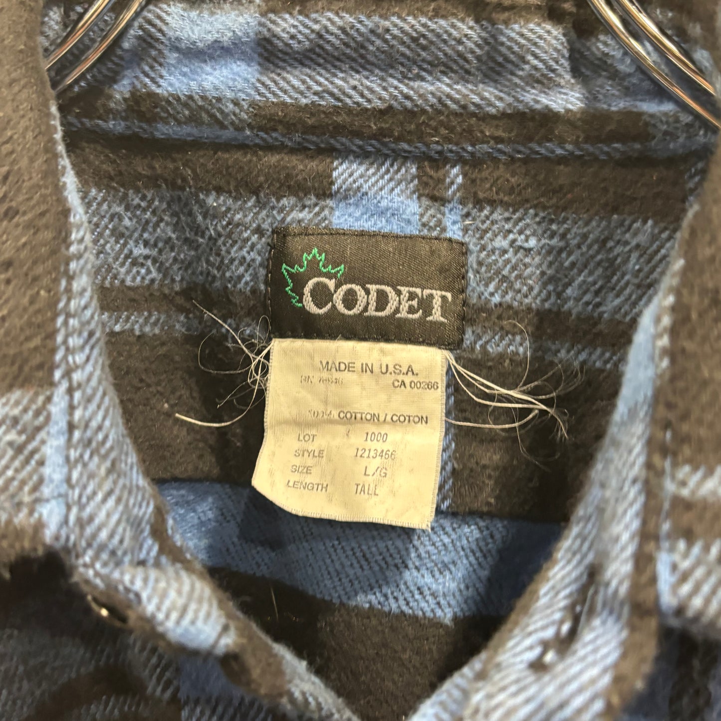 90's Codet フランネルチェックシャツ 青黒 (L)/A8947S-SO