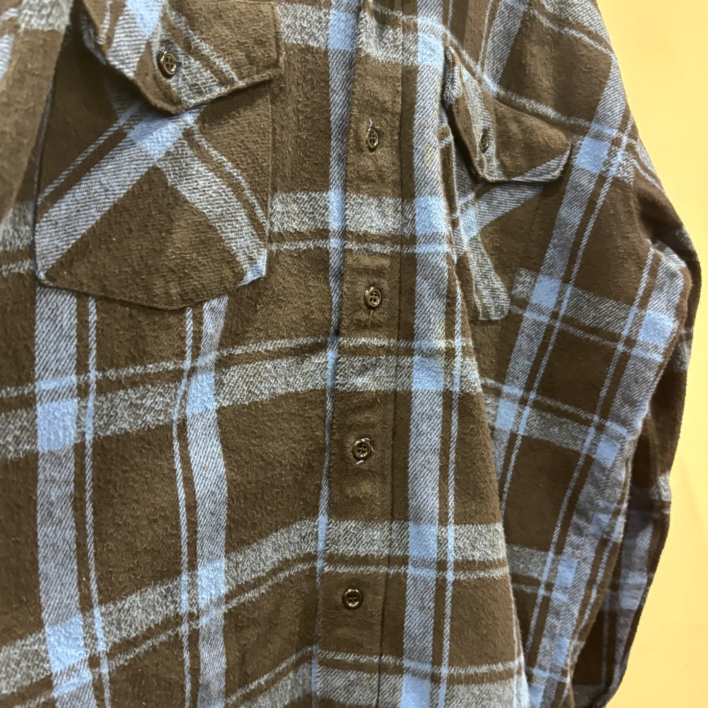 90's Codet フランネルチェックシャツ 青黒 (L)/A8947S-SO