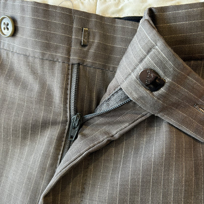 Hart Schaffner Marx ハート・シャフナー・マルクス ２タック ストライプスラックス グレー/B2424P-SO