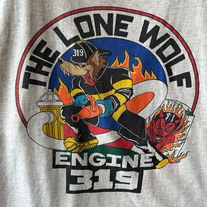 90's Changes FDNY(ニューヨーク市消防局) 第319消防隊 オオカミ Tシャツ (XL)/B2795T-SO