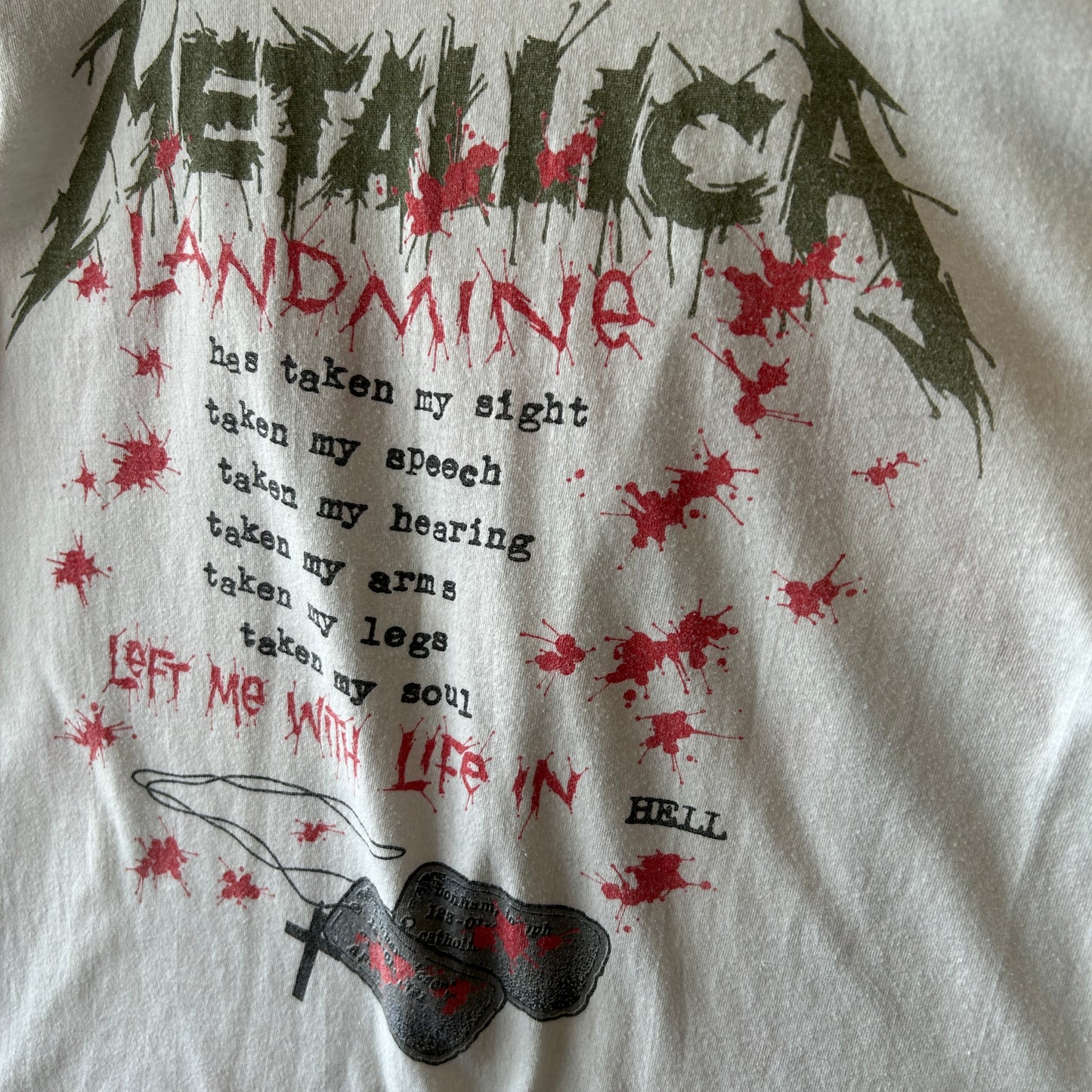 80's Metallica × Pushead メタリカ 『One』プロモTシャツ バンドT パスヘッド (L)/A8529T-SO
