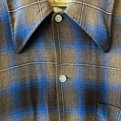 70's Chevella by Arrow レーヨン オンブレチェックシャツ (M)/A9198SH-SO