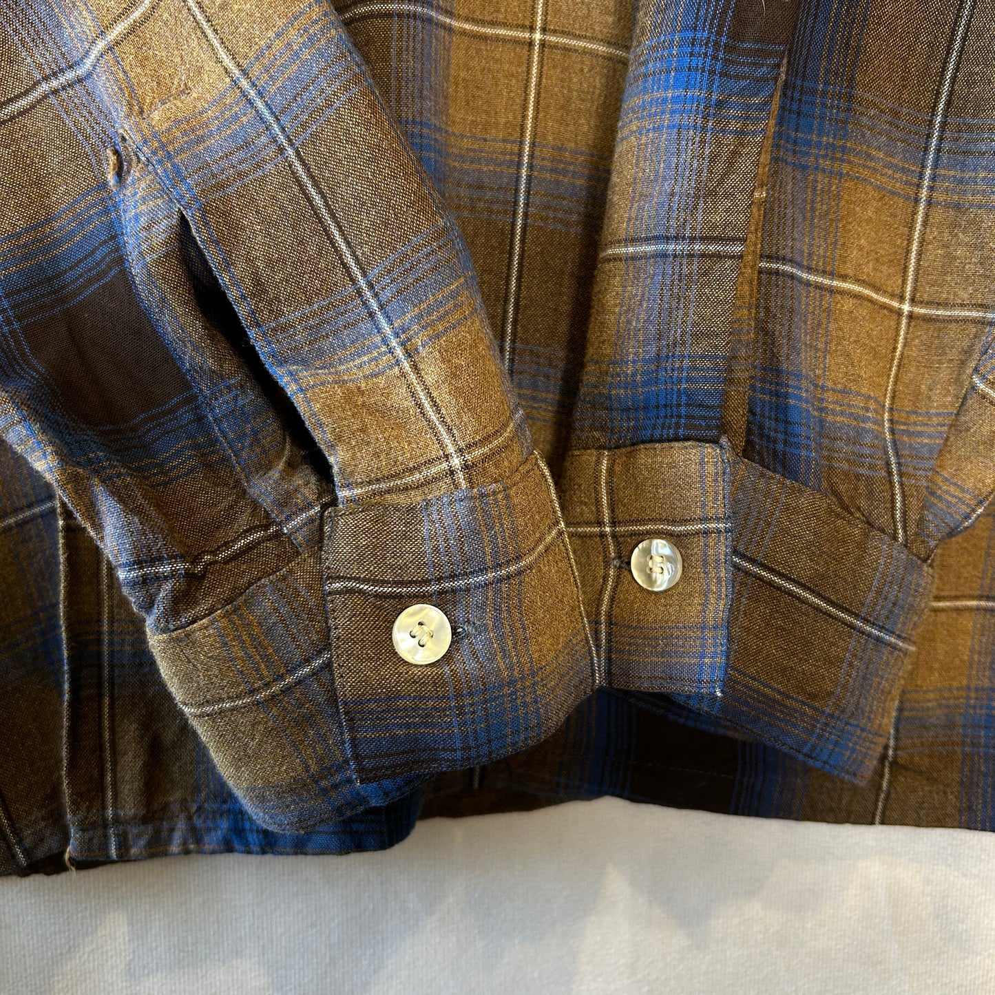 70's Chevella by Arrow レーヨン オンブレチェックシャツ (M)/A9198SH-SO