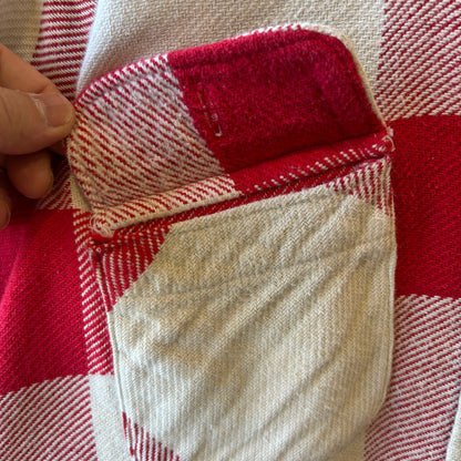 60's PILGRIM ピルグリム マチ付き ネルシャツ チェック sears 赤白(M)/A9264SH-SO