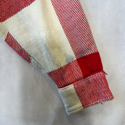 60's PILGRIM ピルグリム マチ付き ネルシャツ チェック sears 赤白(M)/A9264SH-SO