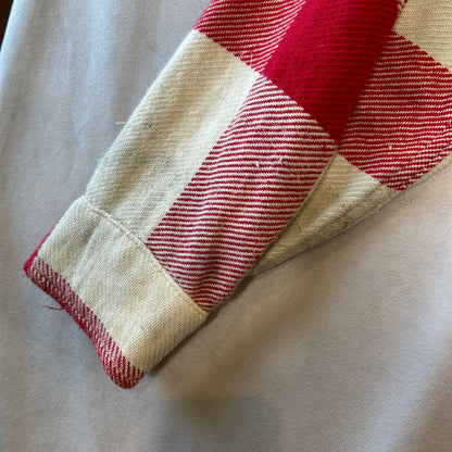 60's PILGRIM ピルグリム マチ付き ネルシャツ チェック sears 赤白(M)/A9264SH-SO