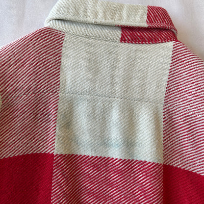 60's PILGRIM ピルグリム マチ付き ネルシャツ チェック sears 赤白(M)/A9264SH-SO