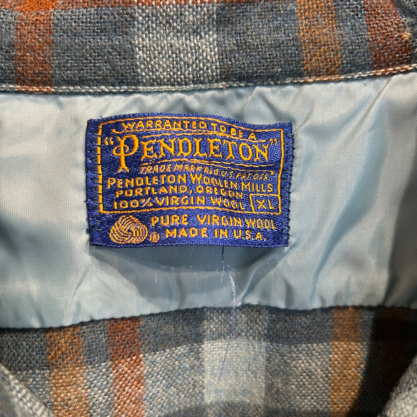 70's Pendleton ペンドルトン ボードシャツ オープンカラー 青(XL)/A8244SH-SO