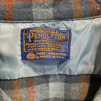 70's Pendleton ペンドルトン ボードシャツ オープンカラー 青(XL)/A8244SH-SO