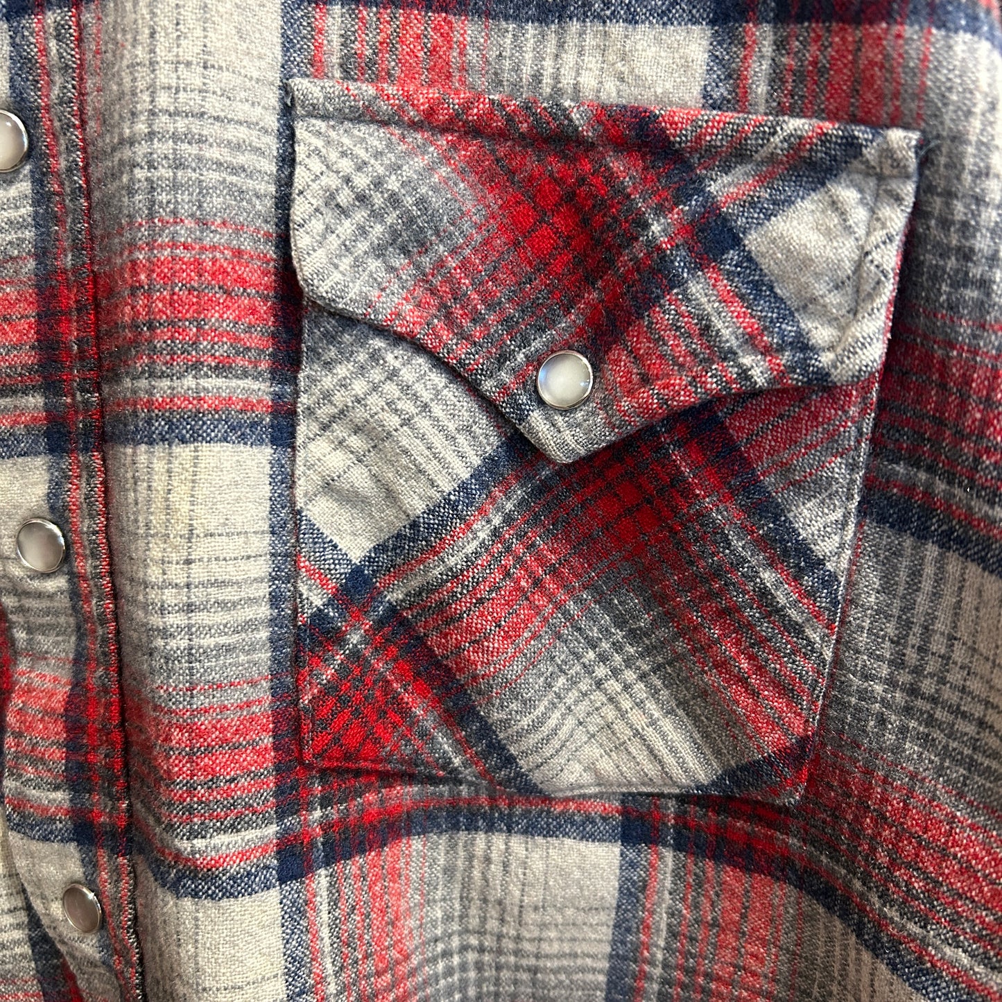 70's Pendleton ペンドルトン ウールチェックウェスタンシャツ 赤白紺(XL)/A8658SH-SO