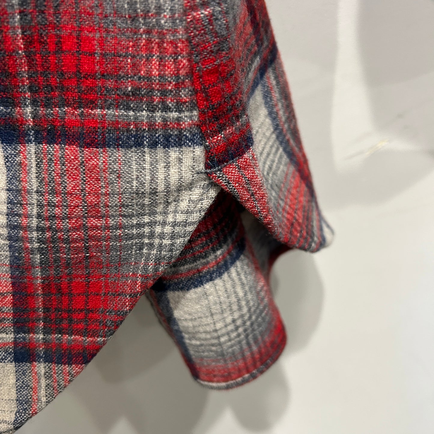 70's Pendleton ペンドルトン ウールチェックウェスタンシャツ 赤白紺(XL)/A8658SH-SO