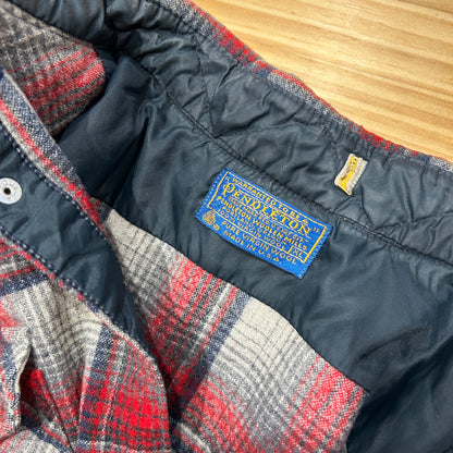 70's Pendleton ペンドルトン ウールチェックウェスタンシャツ 赤白紺(XL)/A8658SH-SO