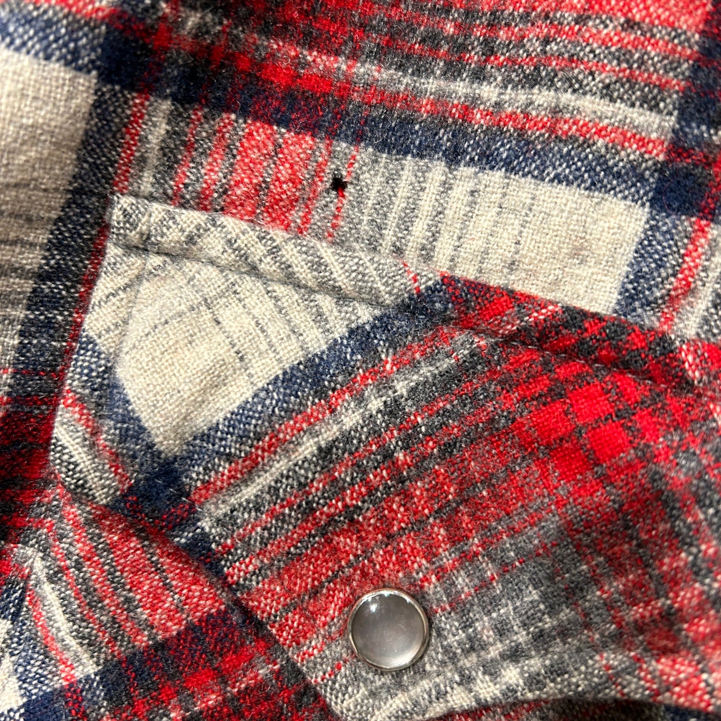 70's Pendleton ペンドルトン ウールチェックウェスタンシャツ 赤白紺(XL)/A8658SH-SO