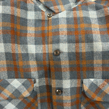 70's Pendleton ペンドルトン ボードシャツ オープンカラー 青(XL)/A8244SH-SO