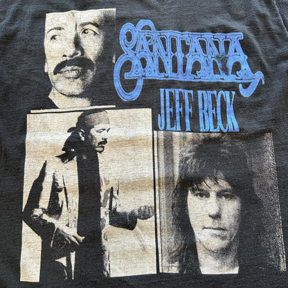 90's Santana&Jeff Beck サンタナ ジェフ・ベック ライブコンサート Tシャツ 黒/A6679Y-SO