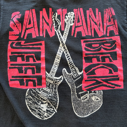 90's Santana&Jeff Beck サンタナ ジェフ・ベック ライブコンサート Tシャツ 黒/A6679Y-SO