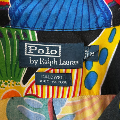 90's Polo by Ralph Lauren ラルフローレン "CALDWELL" Tropical Fish 半袖 オープンカラーシャツ(M)/C1286SH-S