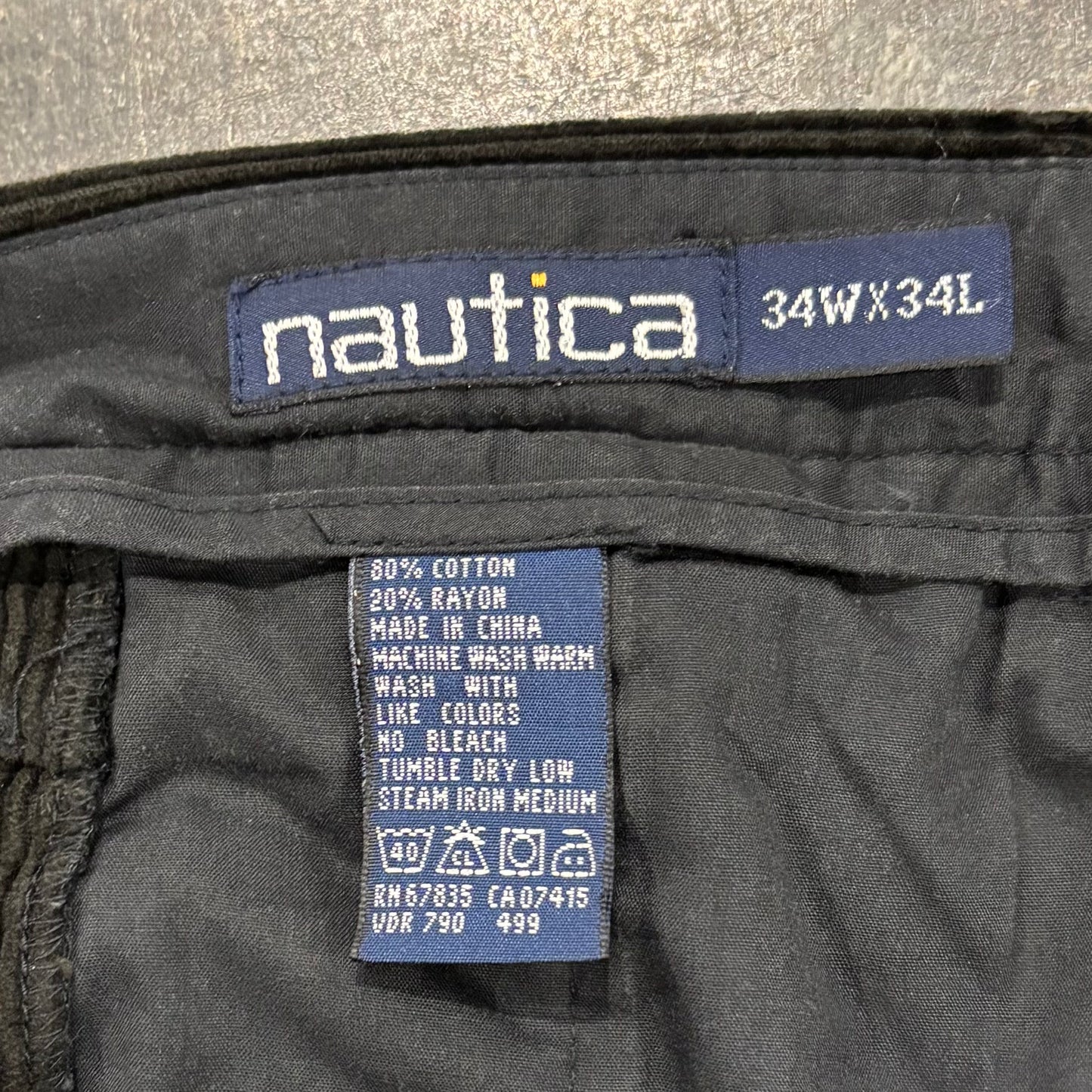 90's  NAUTICA ノーティカ コーデュロイ パンツ 黒 (W34/L34) /B1368P-SO