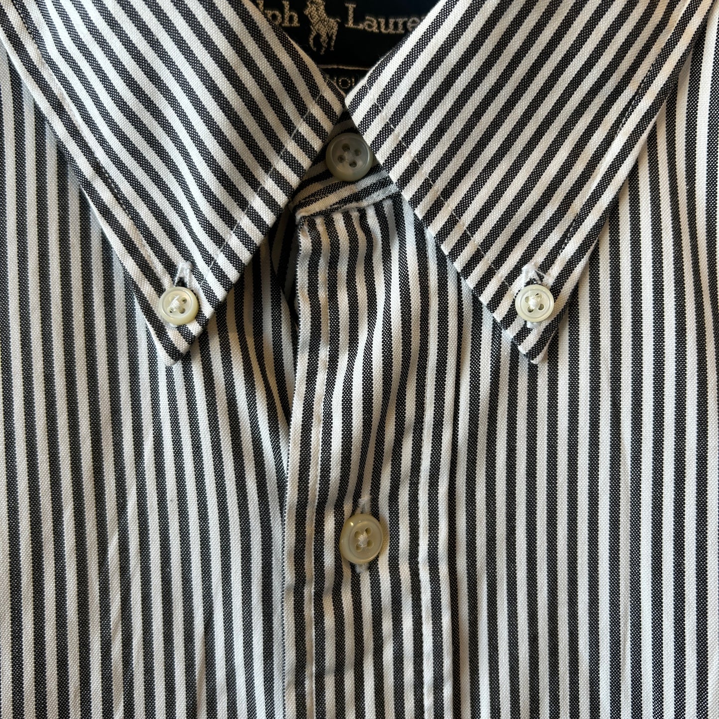 Ralph Lauren ラルフローレン "YARMOUTH"ストライプシャツ 白グレー(16 1/2)/A8049SH-SO