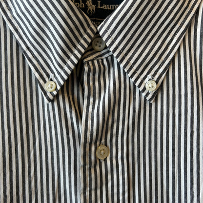 Ralph Lauren ラルフローレン "YARMOUTH"ストライプシャツ 白グレー(16 1/2)/A8049SH-SO