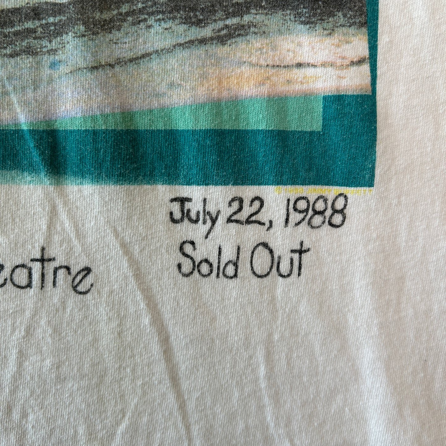 80's Jimmy Buffett ジミー・バフェット "HOT WATER" 1998 ツアーTシャツ 白 ヘインズ(L)/C1298T-SO