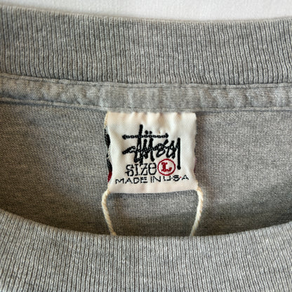90's Stussy ステューシー "STUSSY SPORT" ロゴエンブレムTシャツ グレー(L)/C0822T-SO