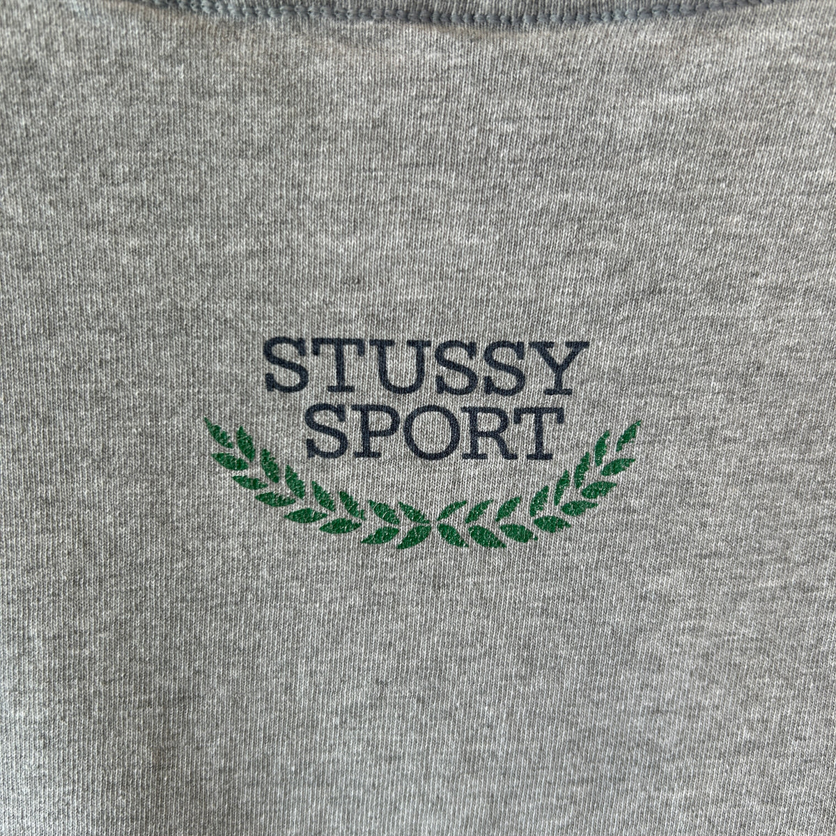 90's Stussy ステューシー "STUSSY SPORT" ロゴエンブレムTシャツ グレー(L)/C0822T-SO
