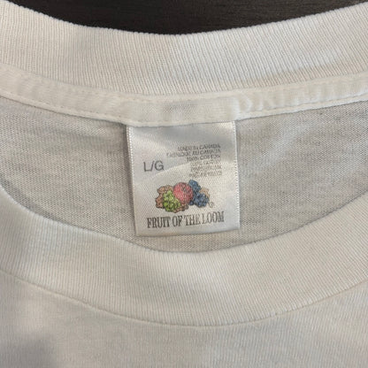 90's Fruit Of The Loom Leonardo Da Vinci ウィトルウィウス的人体図 芸術家 Tシャツ 白 (L)/B2169T-SO