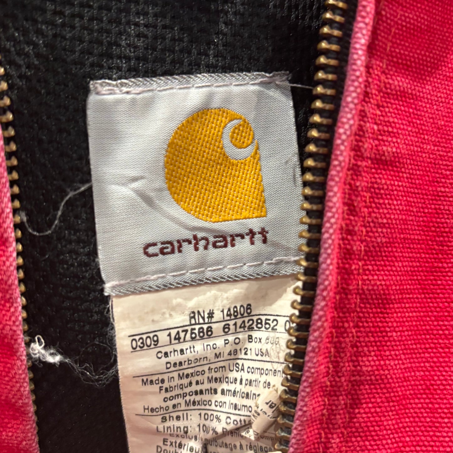 00's Carhartt カーハート アクティブジャケット 企業ロゴ入り 赤 (L)/AB0028J-SO