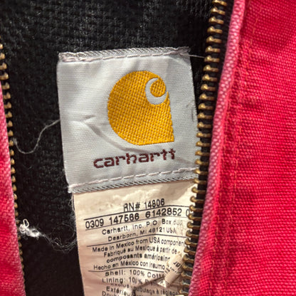00's Carhartt カーハート アクティブジャケット 企業ロゴ入り 赤 (L)/AB0028J-SO
