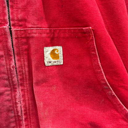 00's Carhartt カーハート アクティブジャケット 企業ロゴ入り 赤 (L)/AB0028J-SO