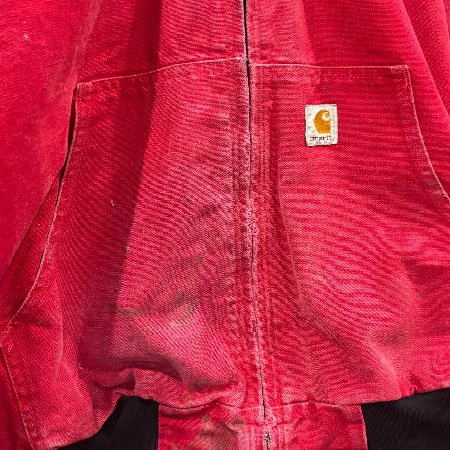 00's Carhartt カーハート アクティブジャケット 企業ロゴ入り 赤 (L)/AB0028J-SO