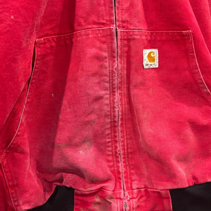 00's Carhartt カーハート アクティブジャケット 企業ロゴ入り 赤 (L)/AB0028J-SO