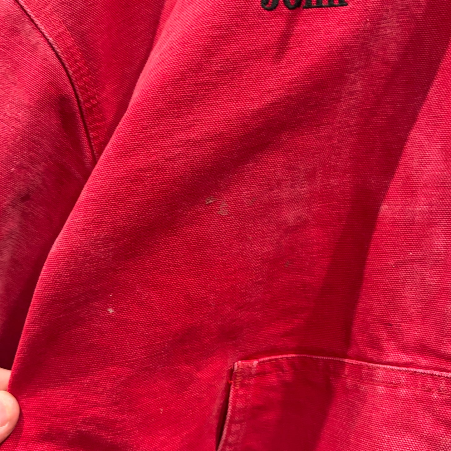 00's Carhartt カーハート アクティブジャケット 企業ロゴ入り 赤 (L)/AB0028J-SO