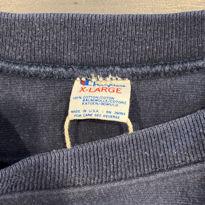 80's Champion NORTH DAME 93 フットボールTシャツ 紺 (XL)/A7216T-SO