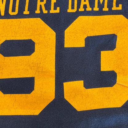 80's Champion NORTH DAME 93 フットボールTシャツ 紺 (XL)/A7216T-SO