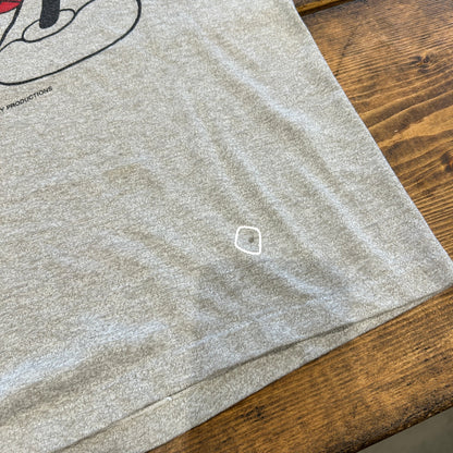 80's Disney ミッキーマウス 染み込みプリントリンガーTシャツ グレー/B2746T-SO