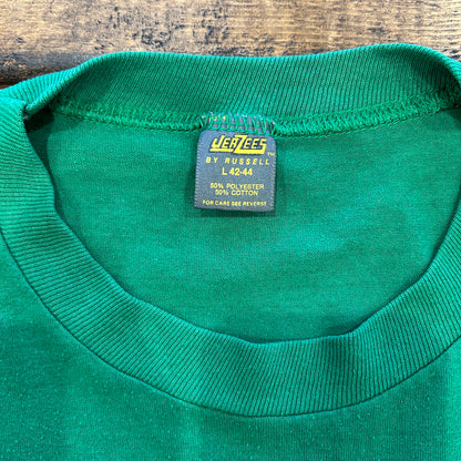80's Jerzees ”FROSH”フロッキープリントナンバリングTシャツ 緑(L)/A7066T-SO