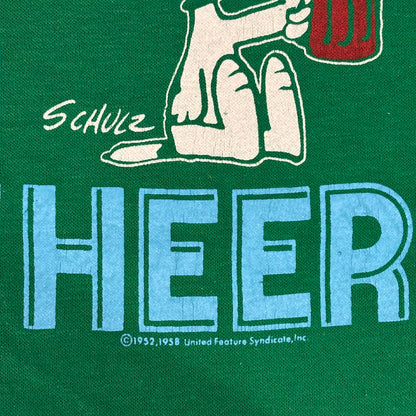 80's ARTEX CHEERS スヌーピー フットボールTシャツ 緑 (M)/A7207