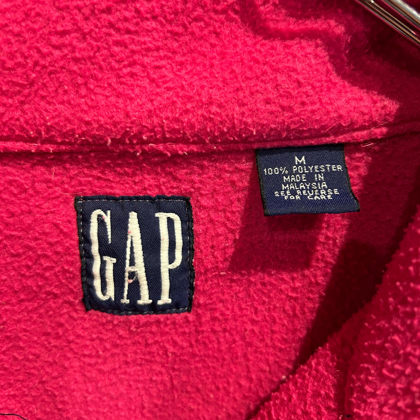 90's GAP ハーフジップフリース プルオーバー ピンク(M)/A9049O-SO