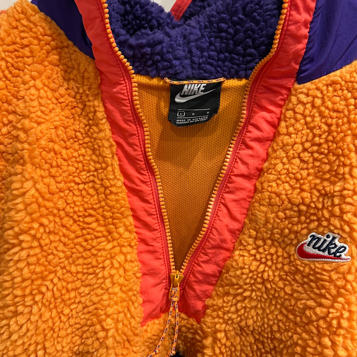 NIKE ハーフジップフリースパーカー オレンジ/パープル(L)/A8884O-SO