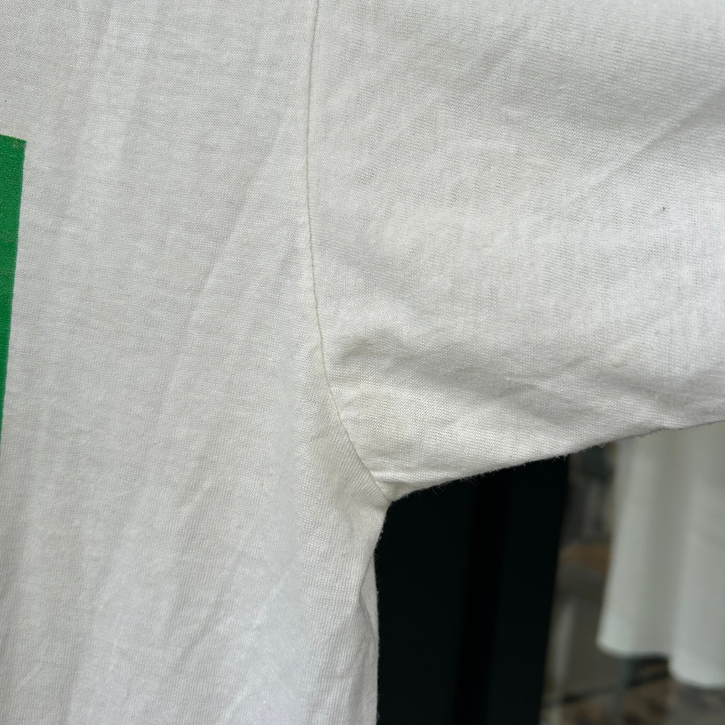 80's Screenstars FBI リンガーTシャツ 白緑(L)/B2744T-SO