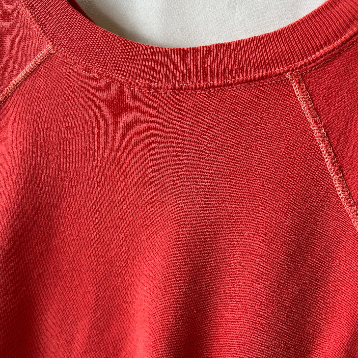 60's MISSISSINAWA BLACKHAWKS ラグランカレッジスウェット フェード 赤/C0627S-SO