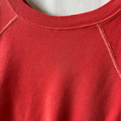 60's MISSISSINAWA BLACKHAWKS ラグランカレッジスウェット フェード 赤/C0627S-SO