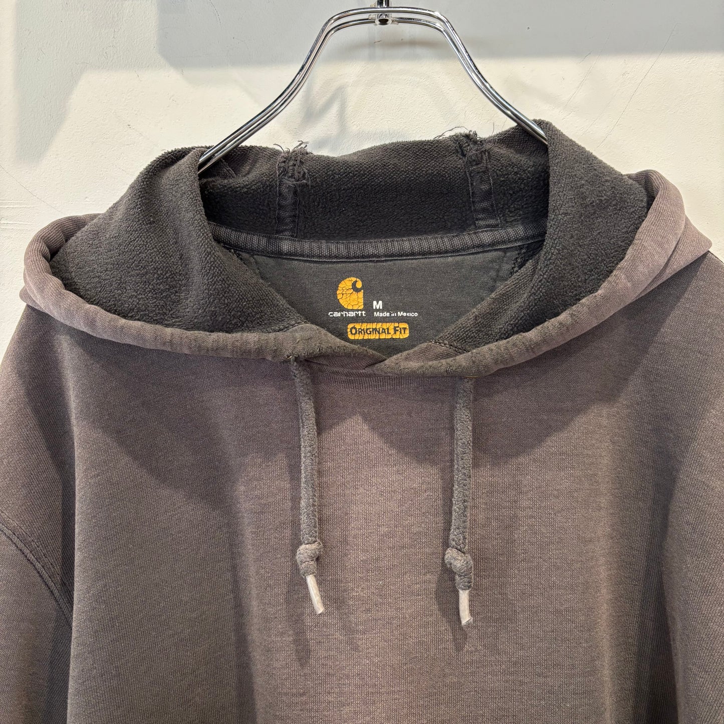 00's Carhartt カーハート 袖ロゴ プルオーバーパーカー K288 チャコールグレー(M)/C1583S-SO