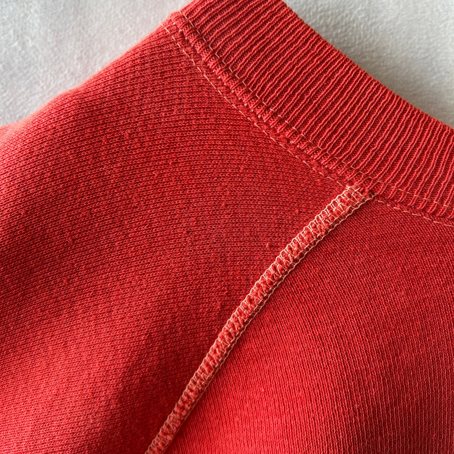 60's MISSISSINAWA BLACKHAWKS ラグランカレッジスウェット フェード 赤/C0627S-SO