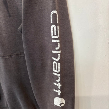 00's Carhartt カーハート 袖ロゴ プルオーバーパーカー K288 チャコールグレー(M)/C1583S-SO
