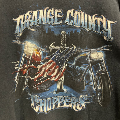 ORANGE COUNTRY CHOPPERS 袖プリント ロンT 黒/A7707T-SO